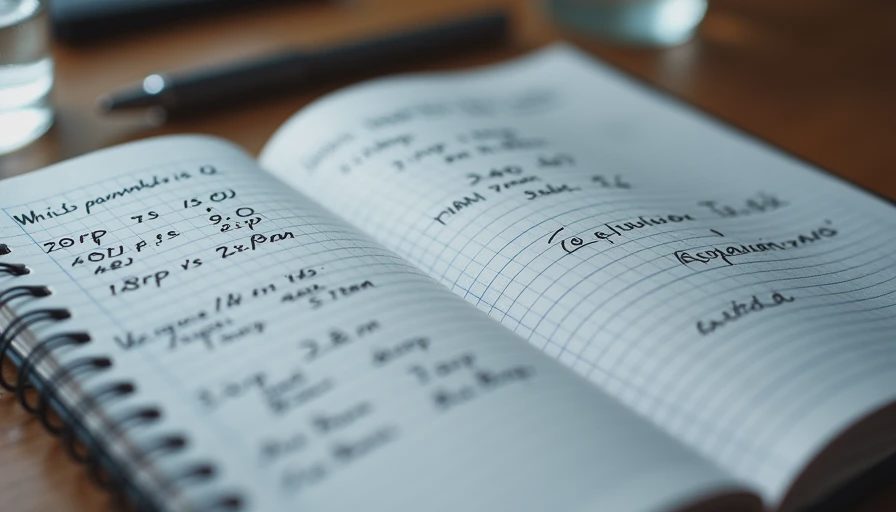 Documentary photo of an open notebook with handwritten resolution comparison notes and test records on a desk.